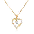 14K Gold Plated Initial Heart Necklace – CZ Letter Pendant for Women